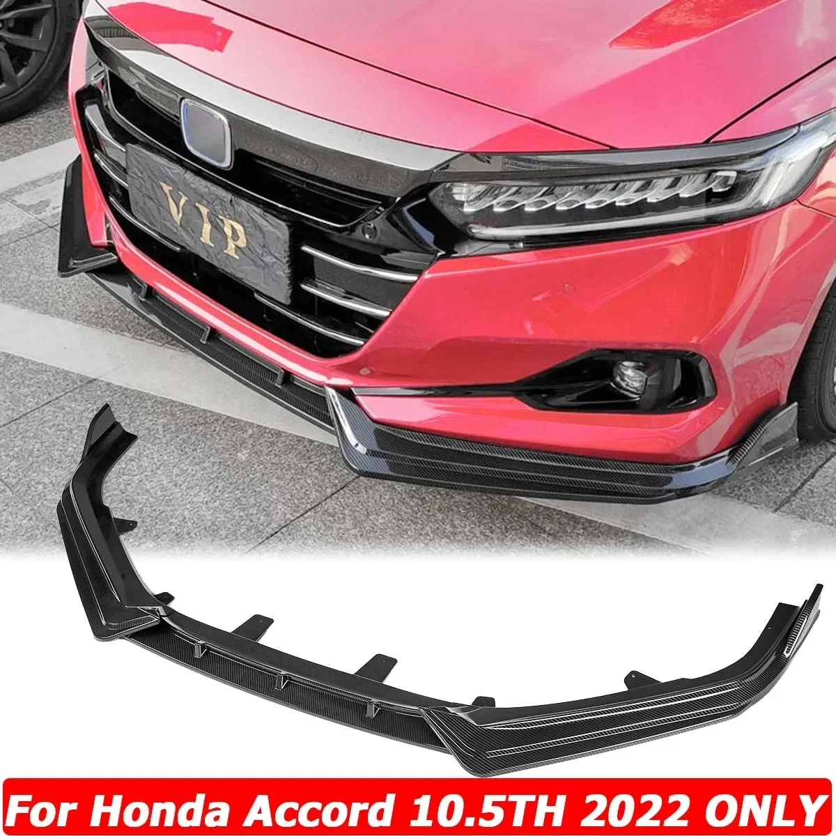 For Honda Accord 10.5th 2021-2022 Front Bumper Lip Spoiler Splitter Diffuser Protector Deflector Guard Body Kit Car Accessories