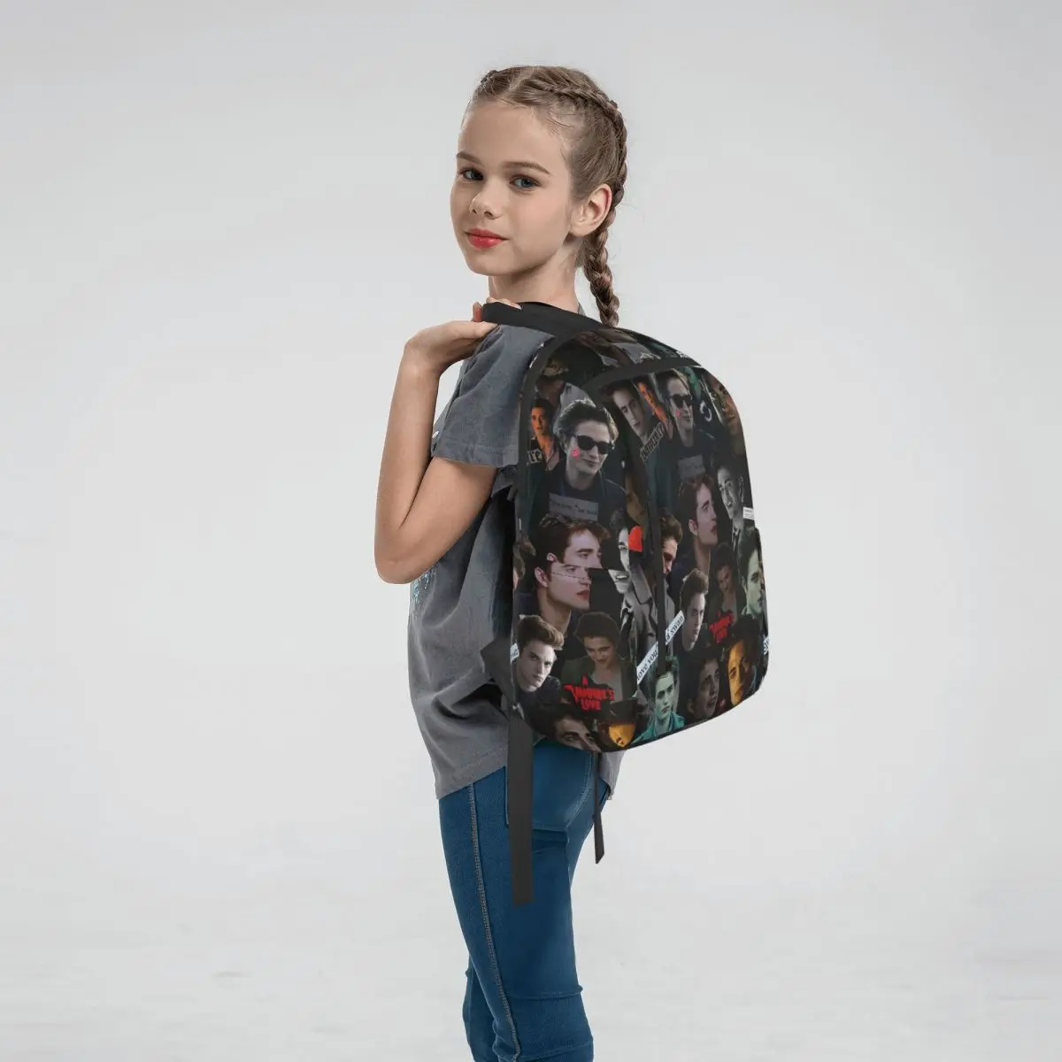 Edward Cullen Twilight (2) Backpack Large Capacity Boys Girls BookBag School Bag Shoulder Bags for Men Women