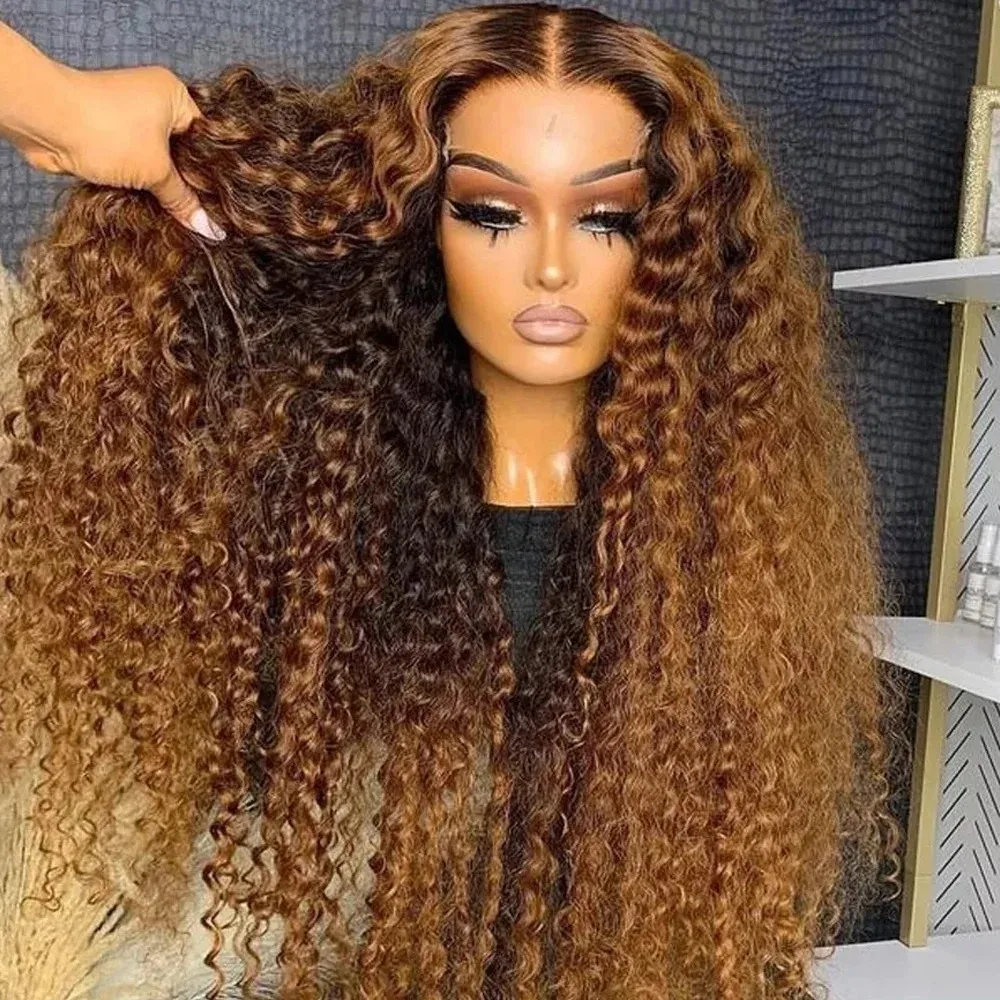 

4/27 Ombre Highlight Wig Human Hair 250% Deep Wave 13x6 Hd Lace Frontal Wig 13x4 Water Wave Wigs Curly Colored Lace Front Wig