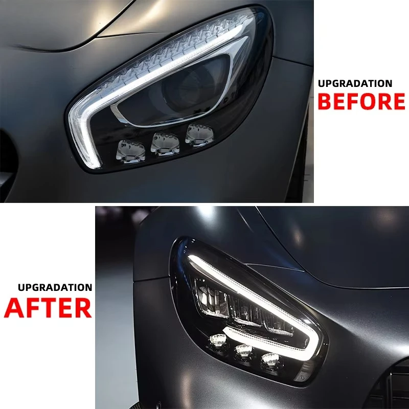 LED Head Lamps for-Mercedes Benz C190 2015 2019 AMG GT 6000K Headlights LED Upgrade Front Lamp LED Projectors