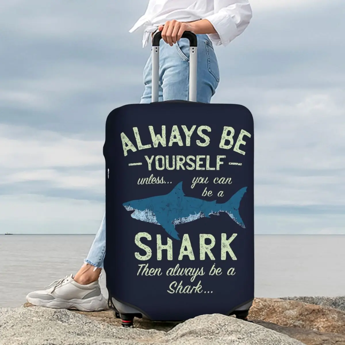 غطاء حماية مرن لحقيبة السفر من Be A Shark مقاس 18-32 بوصة
