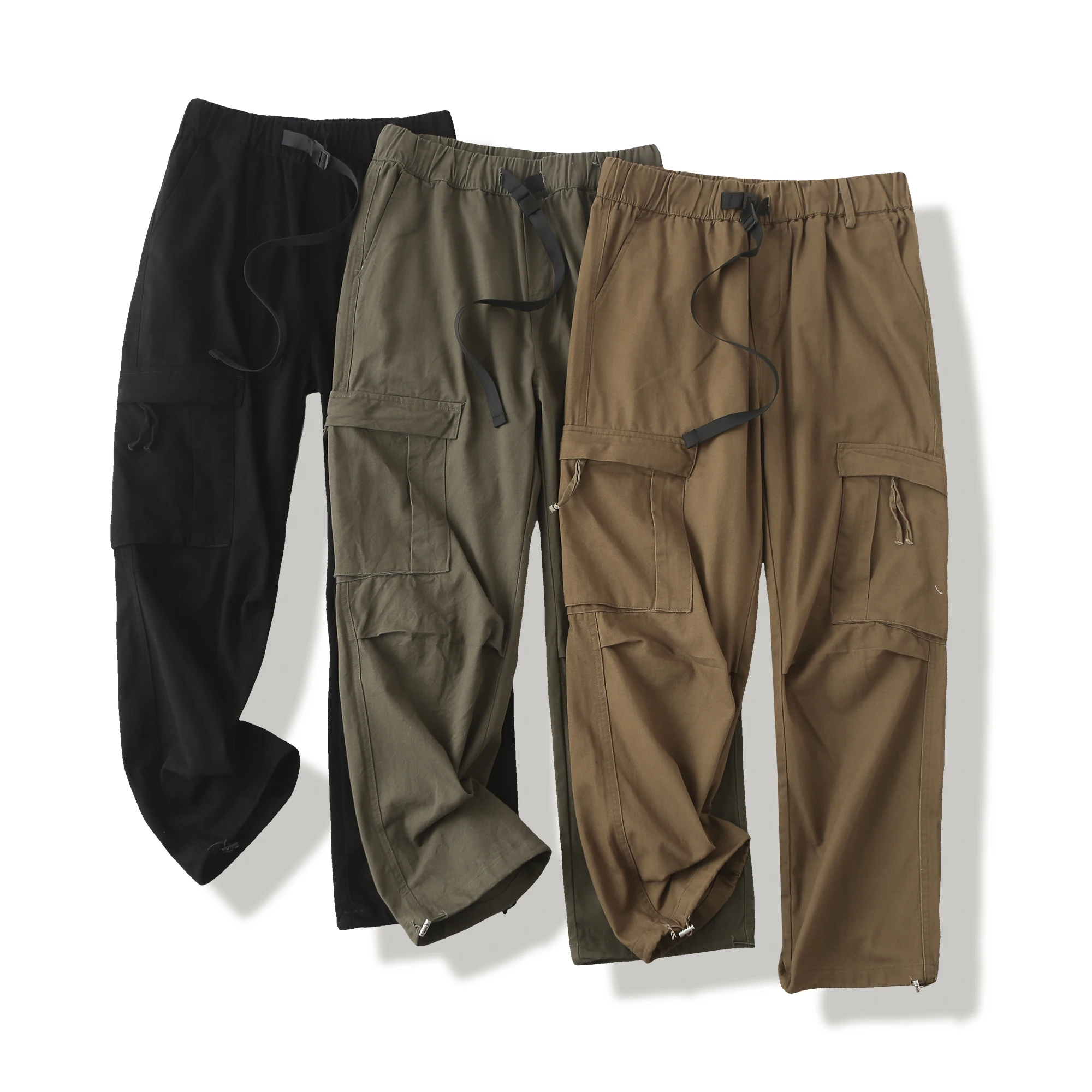 

Spring American Sle Men's Casual Pants Multiple kets Loose Fit Cotton Trousers Faionable Urban Sle Straight Leg Jeans