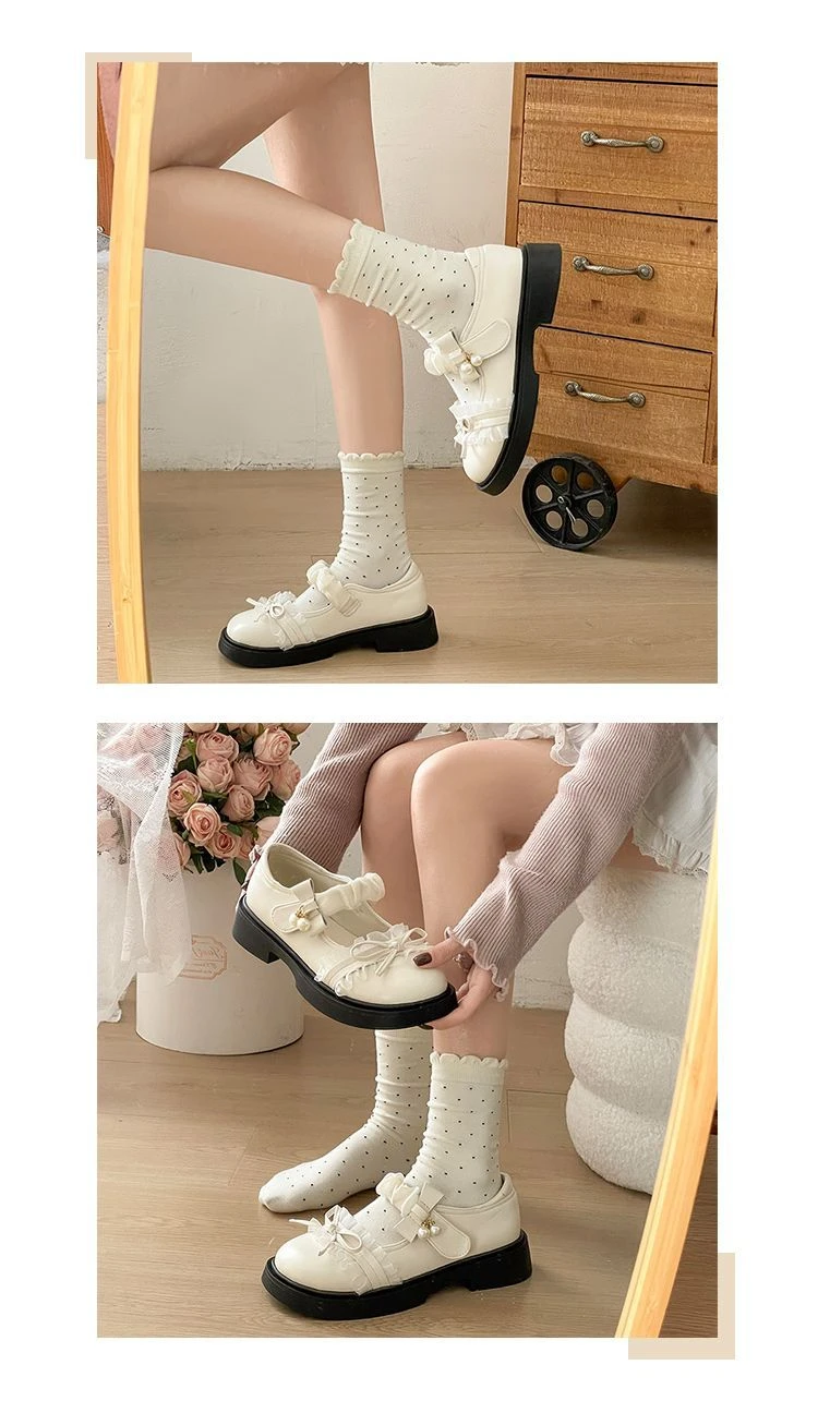 Neue Mary Janes Loafers mit klobigem Absatz, süße Schleifen-Schuhe für Damen, lässige Schuhe im Preppy College JK-Stil für Mädchen – Detail 11