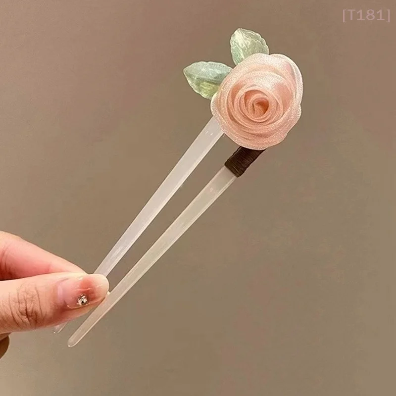 

[E] Fashion U-shaped Hairpin Acrylic Flower Hair Stick Chopsticks Chinese Hair Clips Wedding Headdress Jewelry Hair Accessories