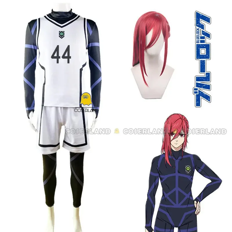 Anime Blue Lock Nagi Seishirou Team White Uniform Cosplay Costume Bachira Meguru Wig Football Jersey Sportswear Chigiri Hyouma