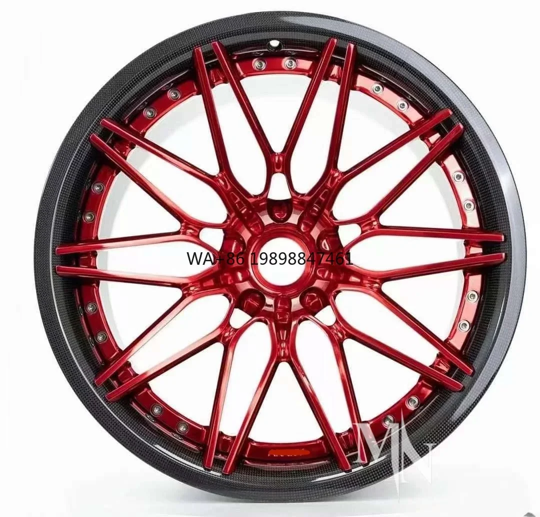 

Maining Forged Carbon Hub Transparent Red Middle Piece for Porsche 911 GT3 Turbo 996 997 991.2 992 Custom Sport Classic Wheels
