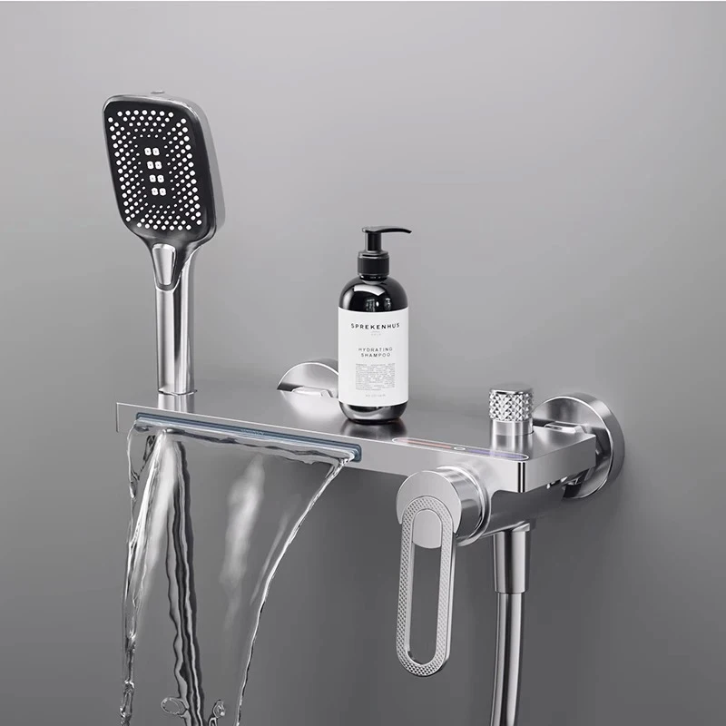 Waterfall High Flow Bathtub Faucet Shower Set Booster Sprayer Hot And Cold Water Bathroom Shower Wash Condominiums