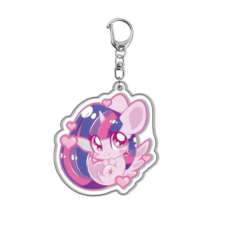 My Little Pony Anime Acrylic Cartoon Keychain Key Ring Bag Charms Creative Accessories Friends Girl Figure Jewelry Pendant Cute - view 2