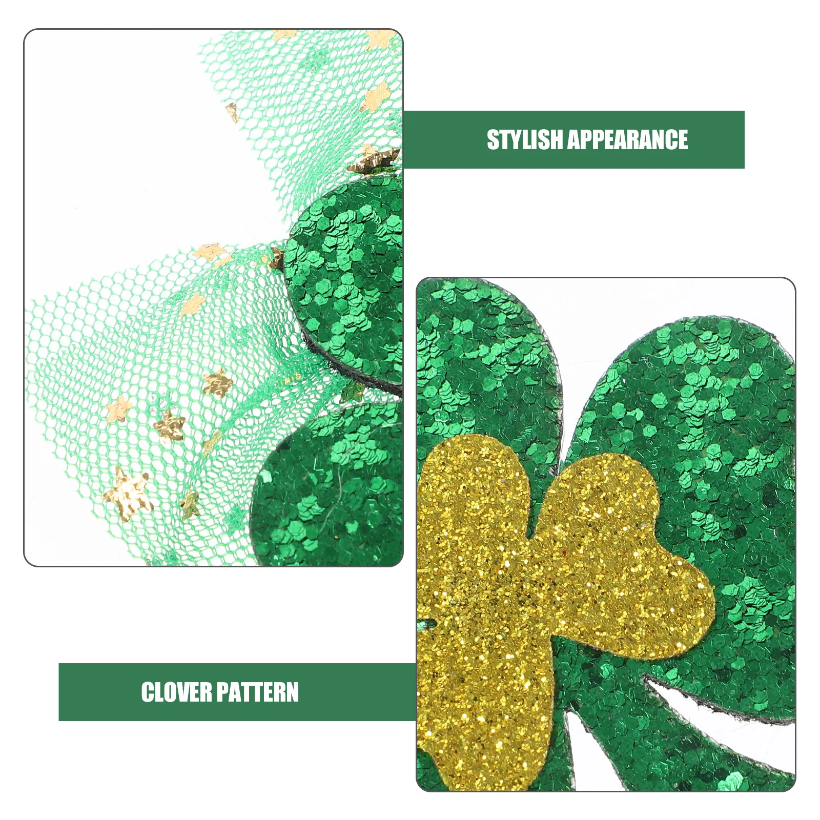 

Праздничные заколки для волос для женщин с зеленой сетчатой вуалью и узором в виде клевера, аксессуары ко Дню Святого Патрика, праздничные заколки для вечеринок