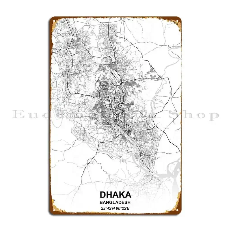 Letrero Metálico de Dhaka, Bangladesh, Diseños para Fiestas, Decoración Divertida para Pub o Garaje, Letrero de Metal