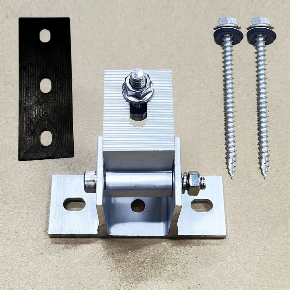 PV Solar Panel Mounts Aluminum Alloy Adjustable Front Feet Support For Corrugated Metal Roof Racking Base Hardware