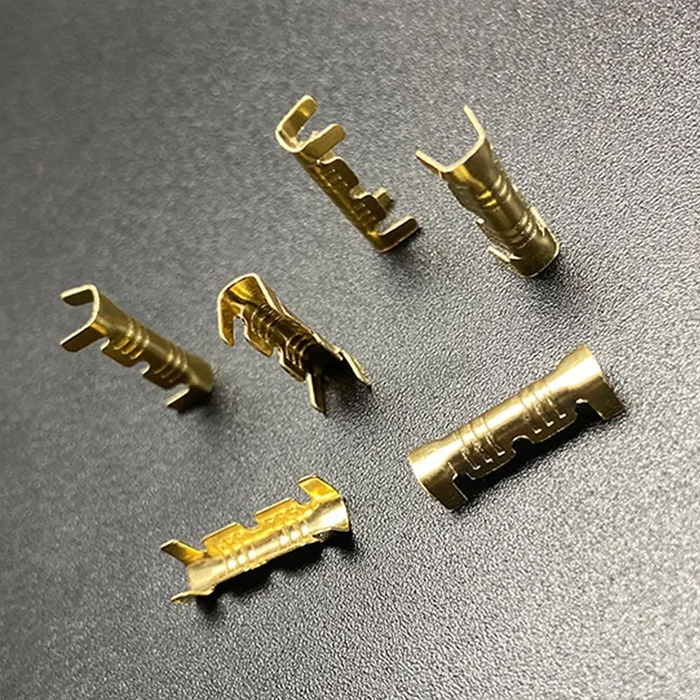 5/50/200Pcs Gold Color Teeth Fascia Terminal Wire Harness Connectors Terminal Line Cold Terminal Wiring Tab Cold Inserts