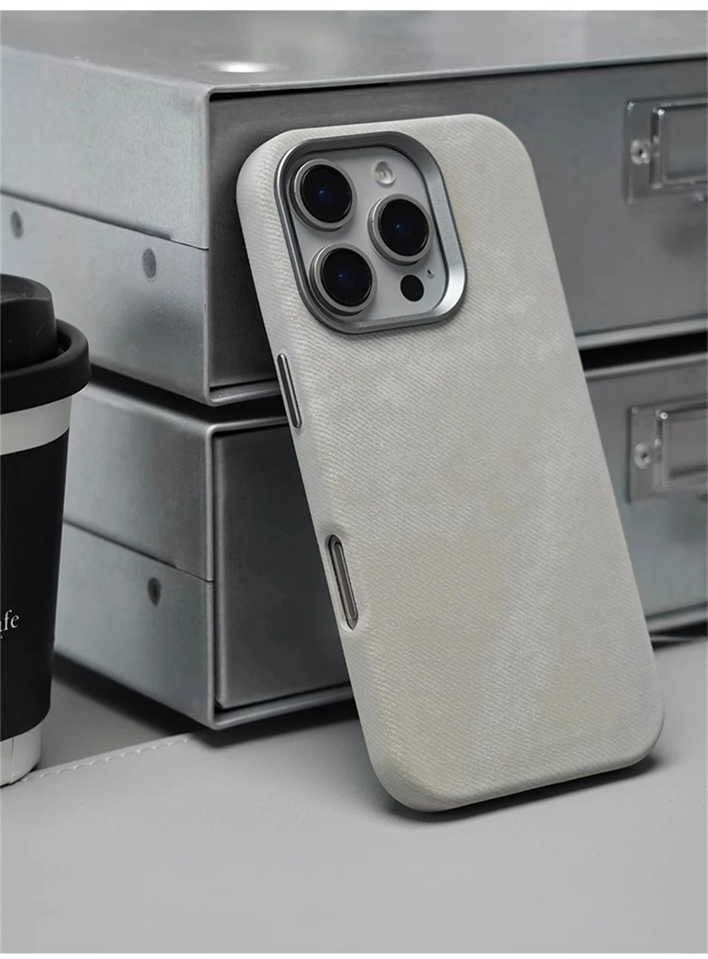 Luxus Faser Leder Stoßfest Fall Für iPhone 17 Pro Max 16 15 14 Plus 13 12 Für MagSafe Magnetische Drahtlose lade Zurück Abdeckung – Detail 14