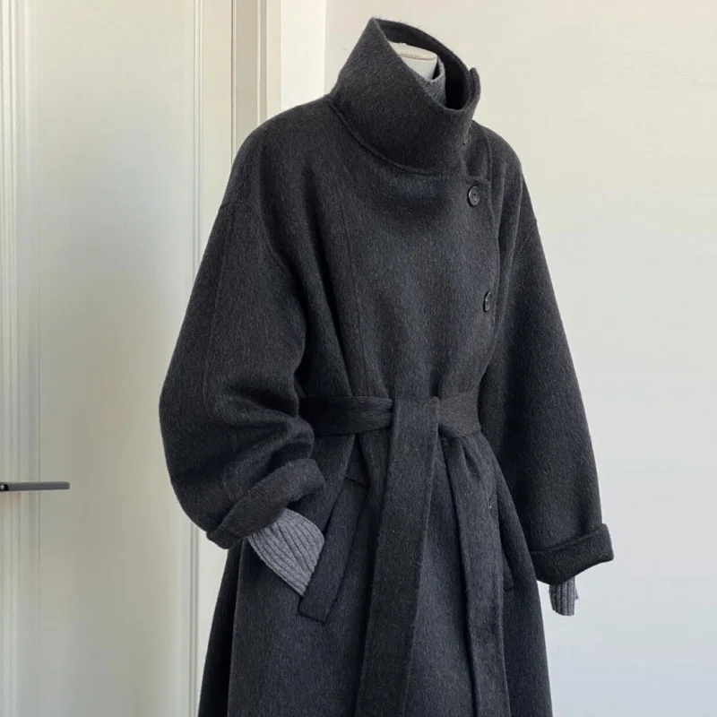 

Deep Winter Stand Up Collar Woolen Coat For Women 2025 Winter New Style Woolen Coat Small, Unique, Super Good-Looking, Thick
