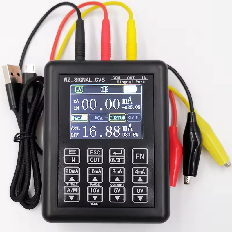 WZ_SIGNAL_CVS Precision 4-20mA 0-10V Signal Generator Process Controlling Signal Calibrator Constant Current Source 0-24mA
