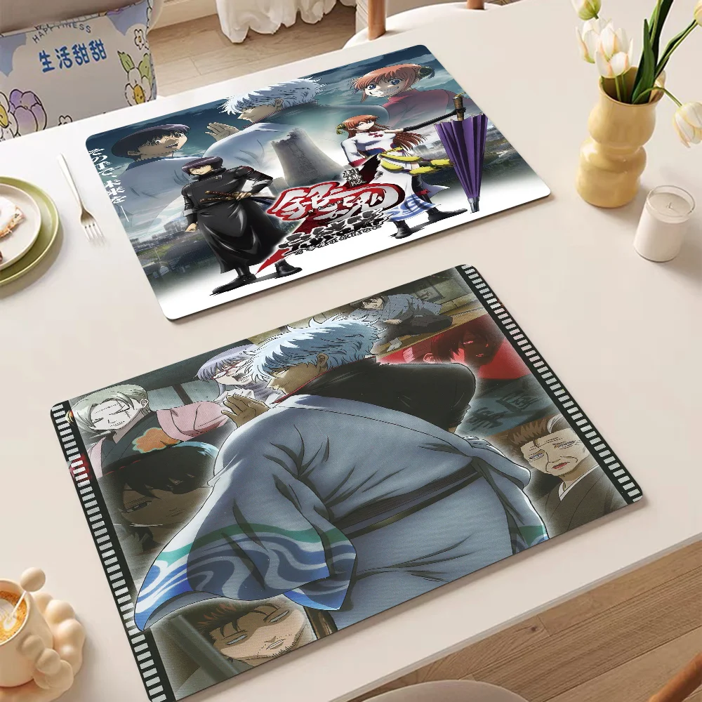 

Anime Gintama Absorbent Drain Mat Countertop Dry Mats Printed Coffee Machine Draining Pad Kitchen Table Tableware Placemats