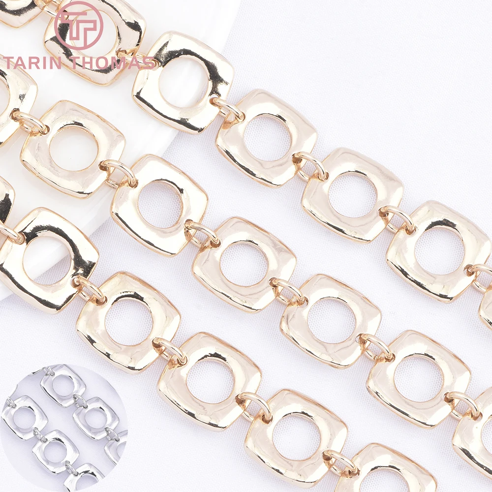 (10399) 0,5 Meter 24 Karat Gold Farbe Legierung Platz Hohl Tasche Kette Taille Kette Hohe Qualität DIY Schmuck Machen Zubehör Großhandel