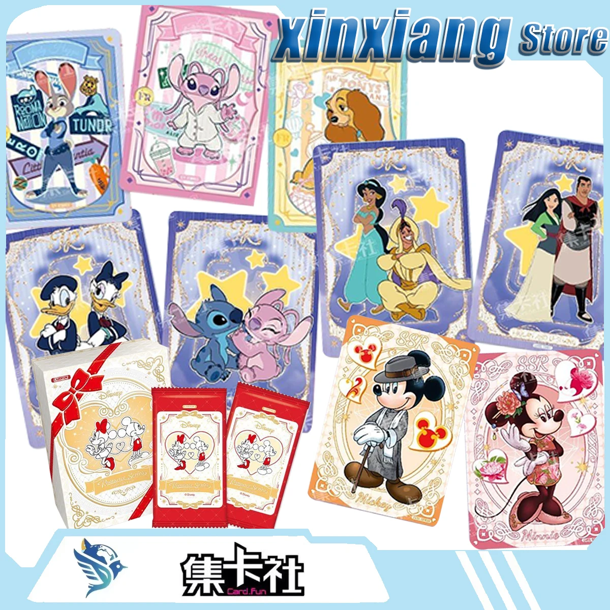 

Card Fun Official Disney Romance Series Collectible Trading Cards Box Mickey Minnie Romantic Cartoon Character Anime Peripheral
