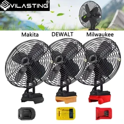 6/8In Camping Fan Outdoor Fishing Wireless Desktop Portable Metal Fan Strong Wind Fan For Makita/Dewalt/Milwaukee 18V BatteryPin