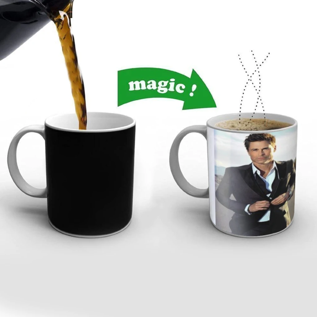 

R-Rob Lowe Coffee Mugs And Mug Creative Color Change Tea Cup Ceramic Milk Cups Novelty Gifts