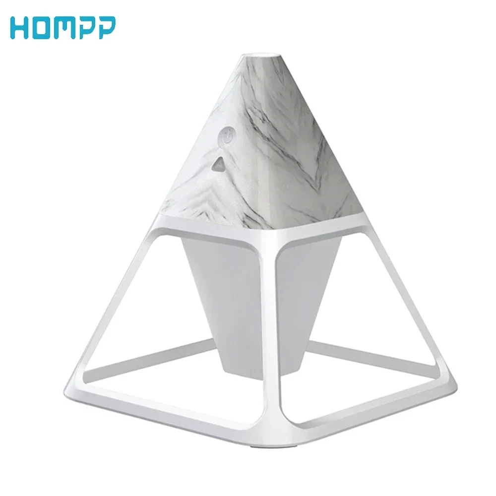 Remote Control USB Wood Grain Volcano Pyramid Air Humidifier Aromatherapy Essential Oil Diffuser with Warm Lamp Aroma Difusor