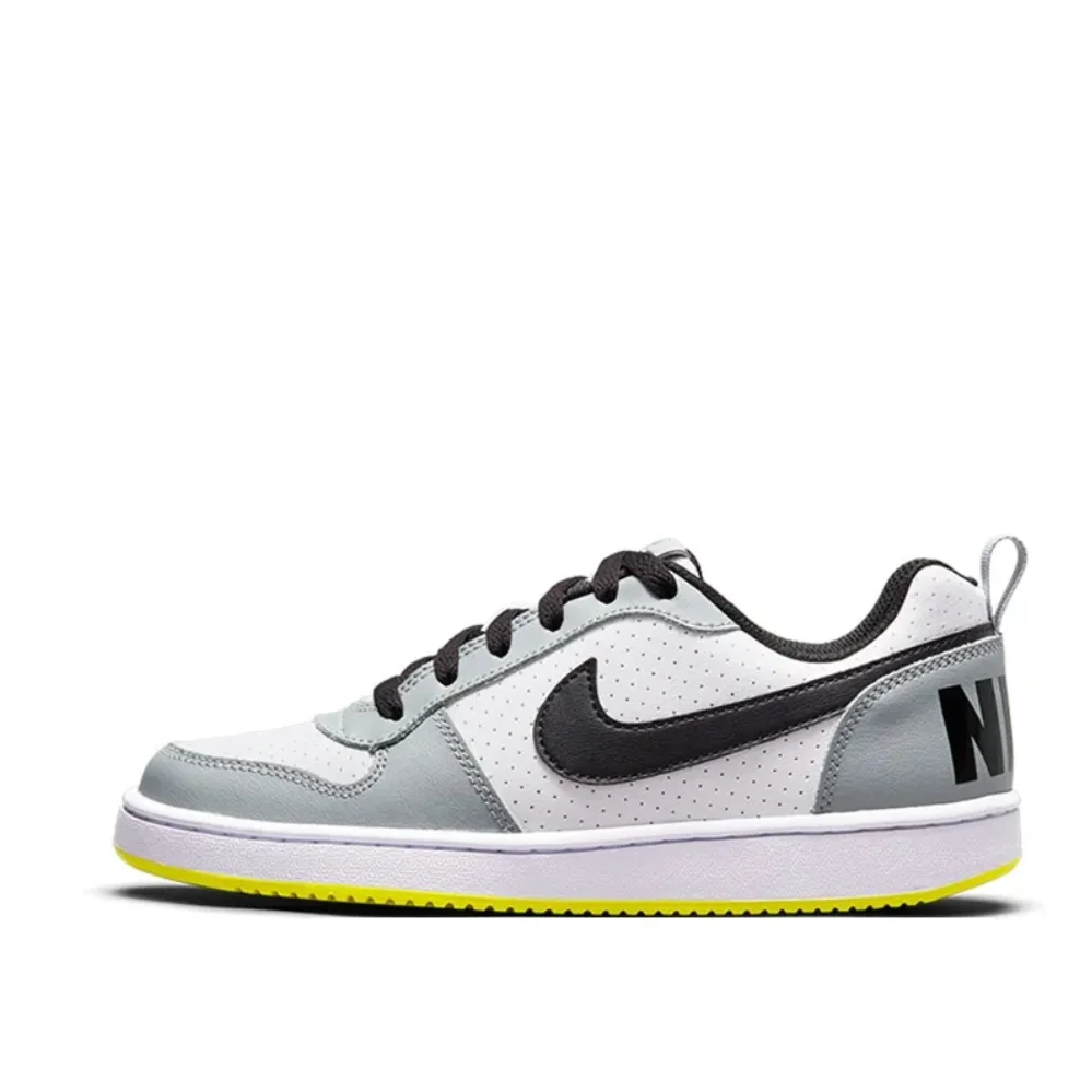 Nike Court Borough Low Wear-Resistant Kidsren's Sneakers Gray White Yellow