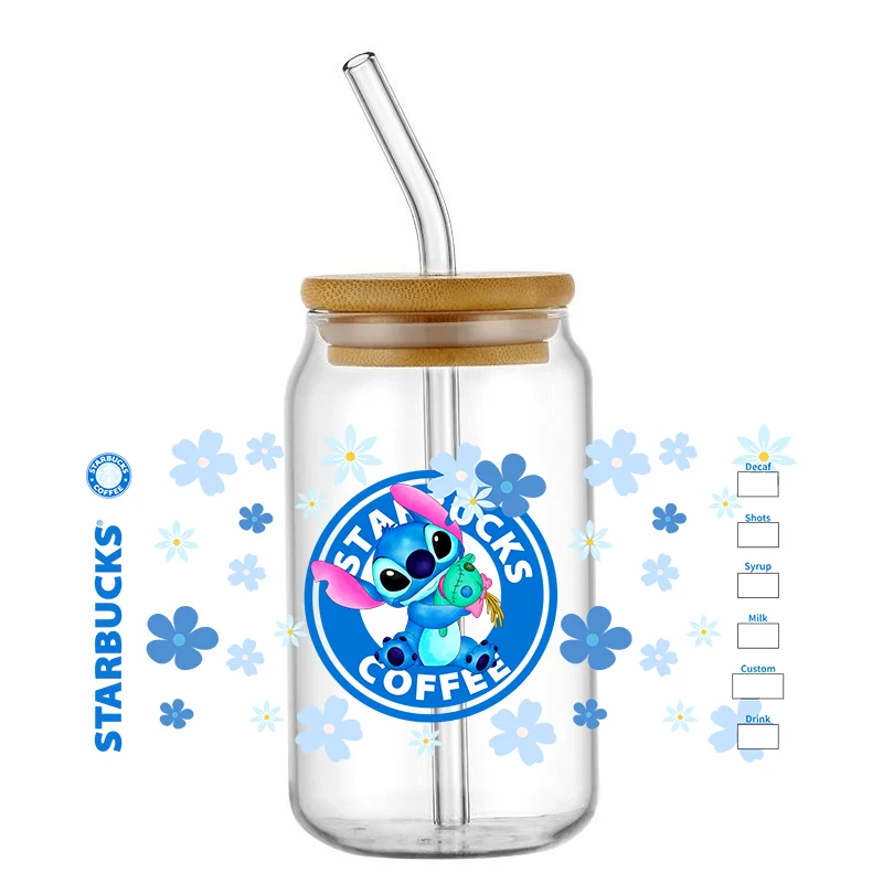 

Cartoon 16OZ UV DTF Cup Wrap Transfers Stickers Mouse And Friends Custom Labels DIY Waterproof Logo For Libbey Glass Can