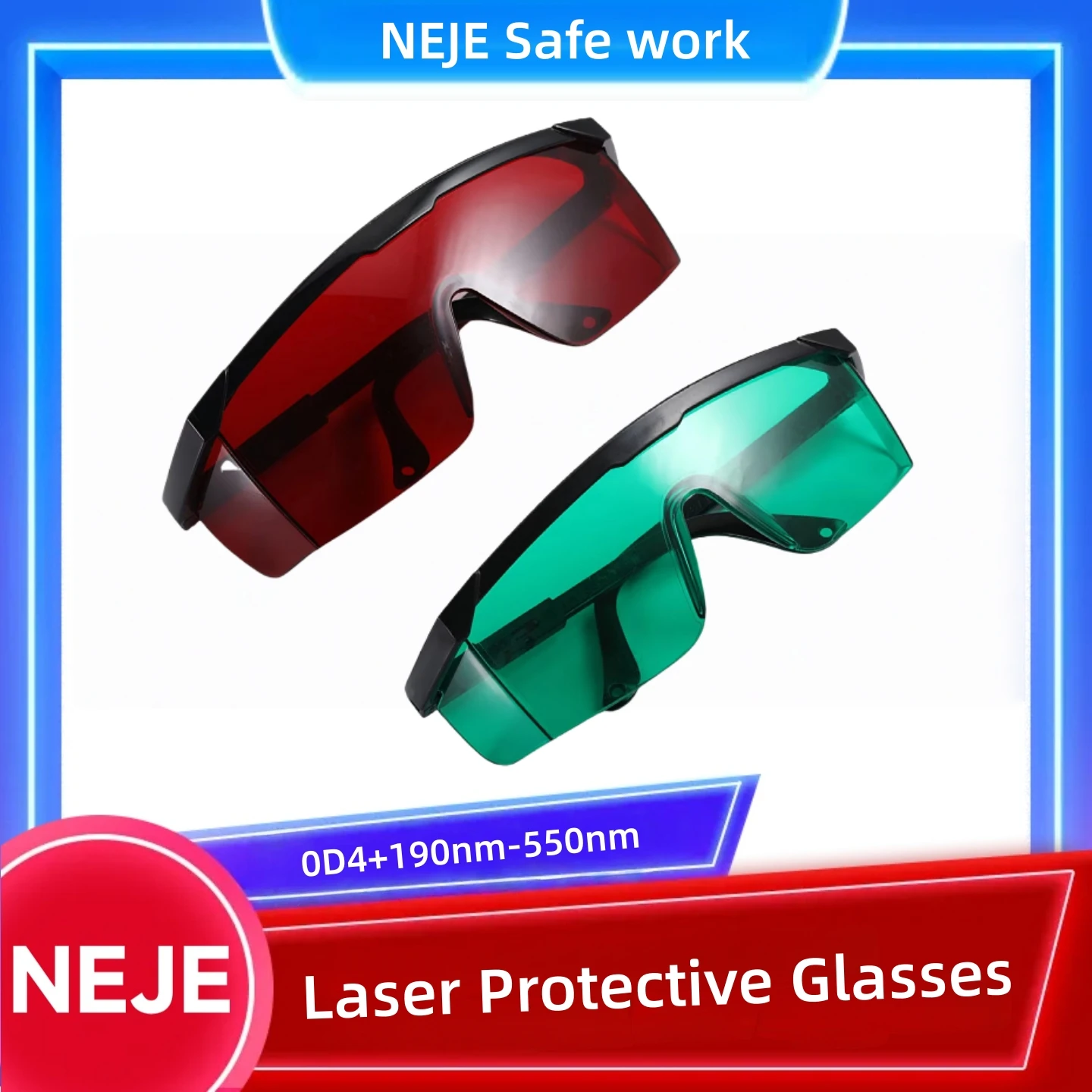 يجب للمبتدئين في ماكينة الحفر بالليزر أن تحتوي على نظارات واقية بالليزر ذات الطول الموجي OD4 + 190nm-550nm أدوات متعددة الوظائف #1