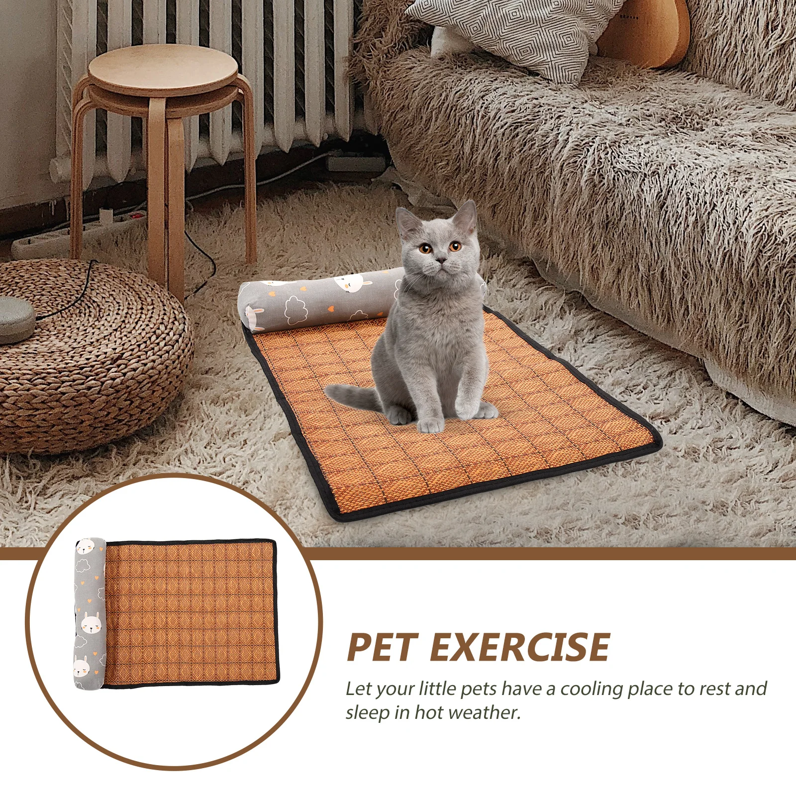 

Large Pet Mat For Cats Dogs Summer Breathable Anti-Slip Lightweight Durable Cage Liner Supply Cat Cooling Cushion Kitten Dog