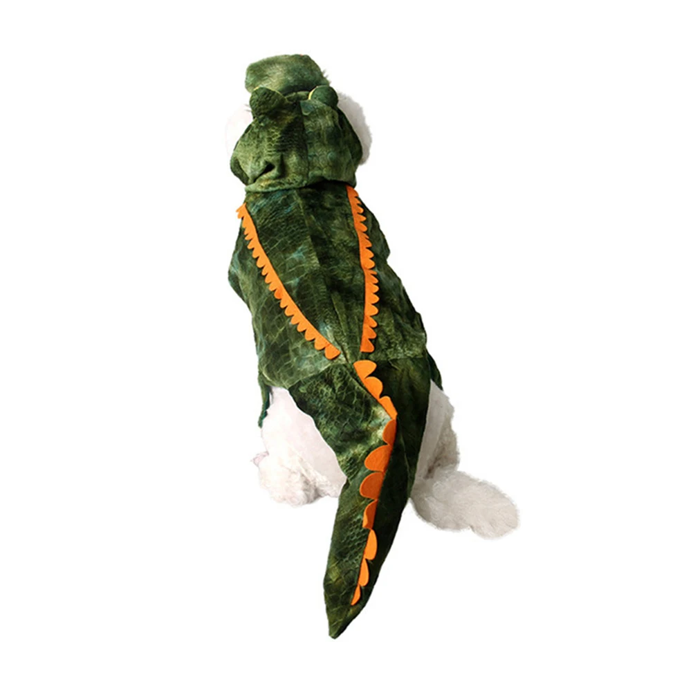 

Dog Outfit Pet Costume Warm Clothes Puppy Jumpsuit Crocodile Design Small Dog Costume For Halloween Christmas Party Size S