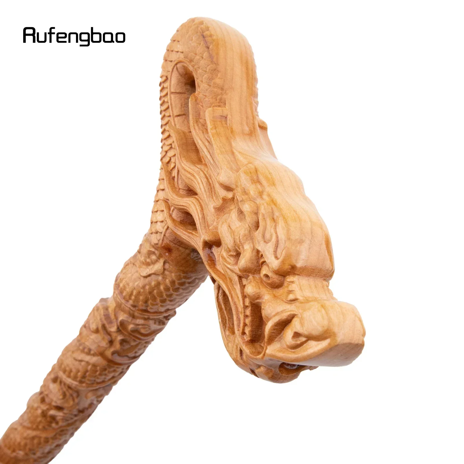 Yellow Flower Dragon Wooden Single Joint Fashion Wood Stick Decorative Cospaly Cane Steampunk & Everyday Use 89cm