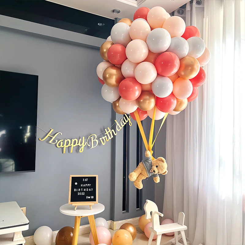 Wedding Decoration Bachelorette Party Balloon Bear Cream Coffee Birthday Decoration Holiday Decoration Package Simple Operation