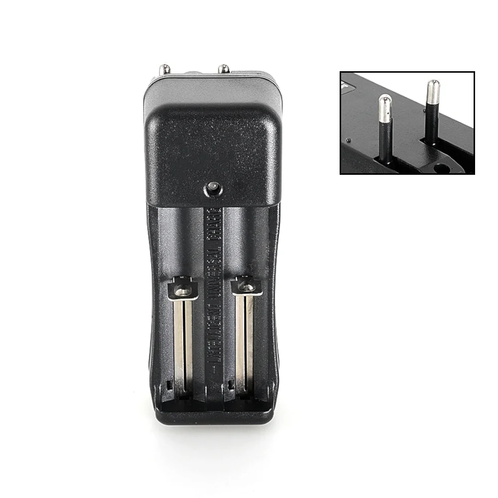 

Универсальное зарядное устройство с вилкой европейского стандарта для 3,7 В 18650 18350 16340 14500, литий-ионная аккумуляторная батарея, автоматическое зарядное устройство с двумя слотами