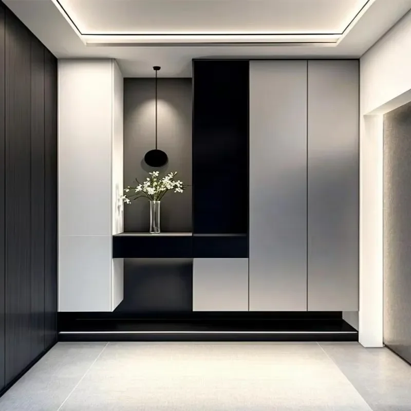 French custom wall-mounted solid cherry wood moisture-proof locker with lockable drawers for foyer decor