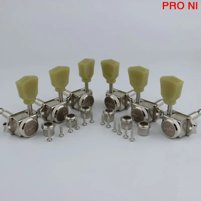 1 Set GUYKER 3R3L Vintage Deluxe Electric Guitar Machine Heads Tuners Nickel Tuning Pegs