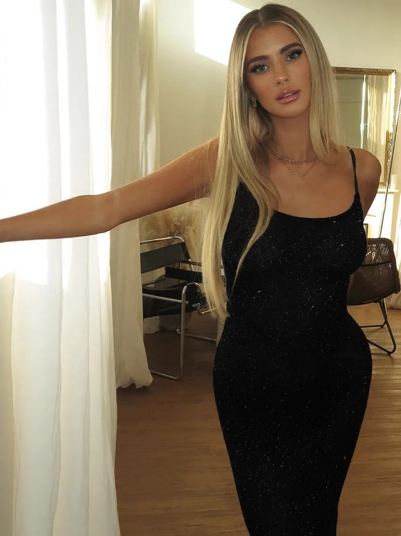 Jupe mi-longue Sexy à bretelles, coupe cintrée, Bal Dr Ele, sans t-shirt Sve, fibre d'acétate, Ciwalk, pièce unique, hiver 206