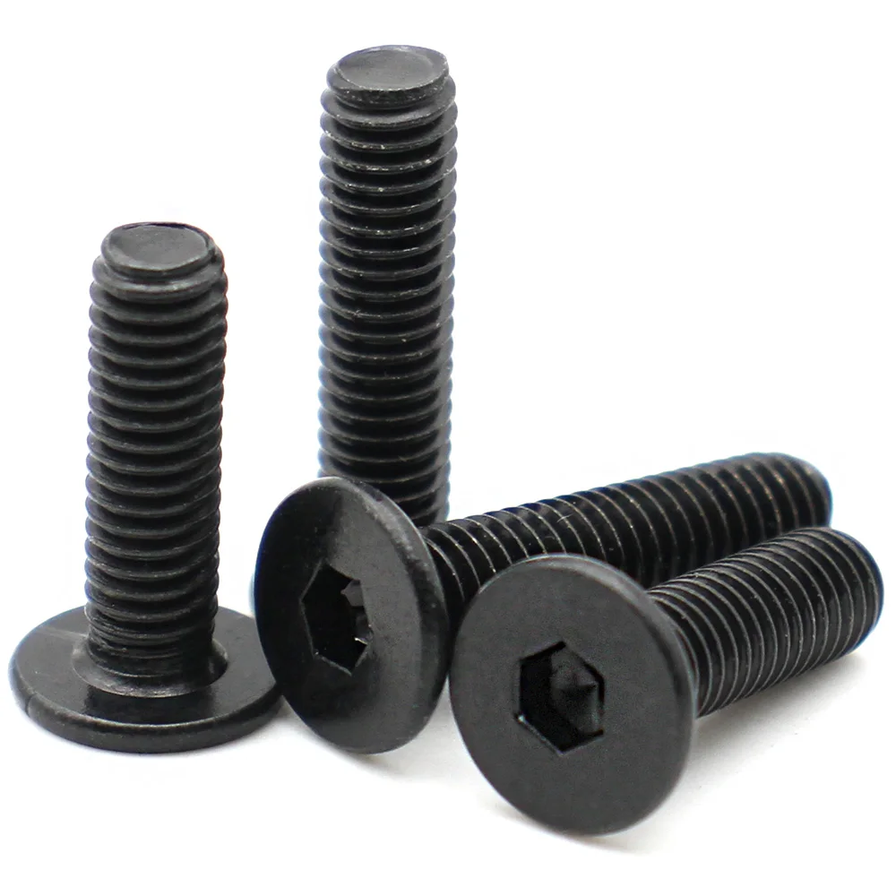 5/10/20pcs M2 M2.5 M3 M4 M5 M6 M8 Black 304 Stainless Steel Ultra-thin Flat Hex Hexagon Socket Screws Flat Bolts