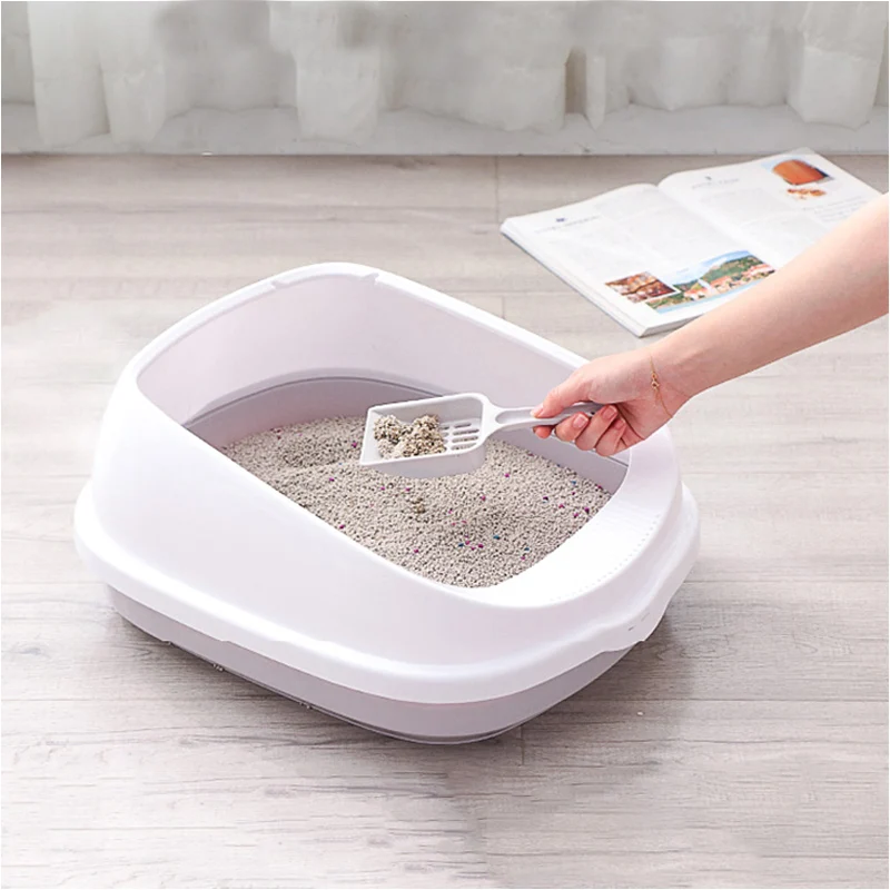 K-Star Pet Toilet Bedpan Anti Splash Cats Litter Box Cat Dog Tray With Scoop Kitten Dog Clean Toilette Home Plastic Sand 2024