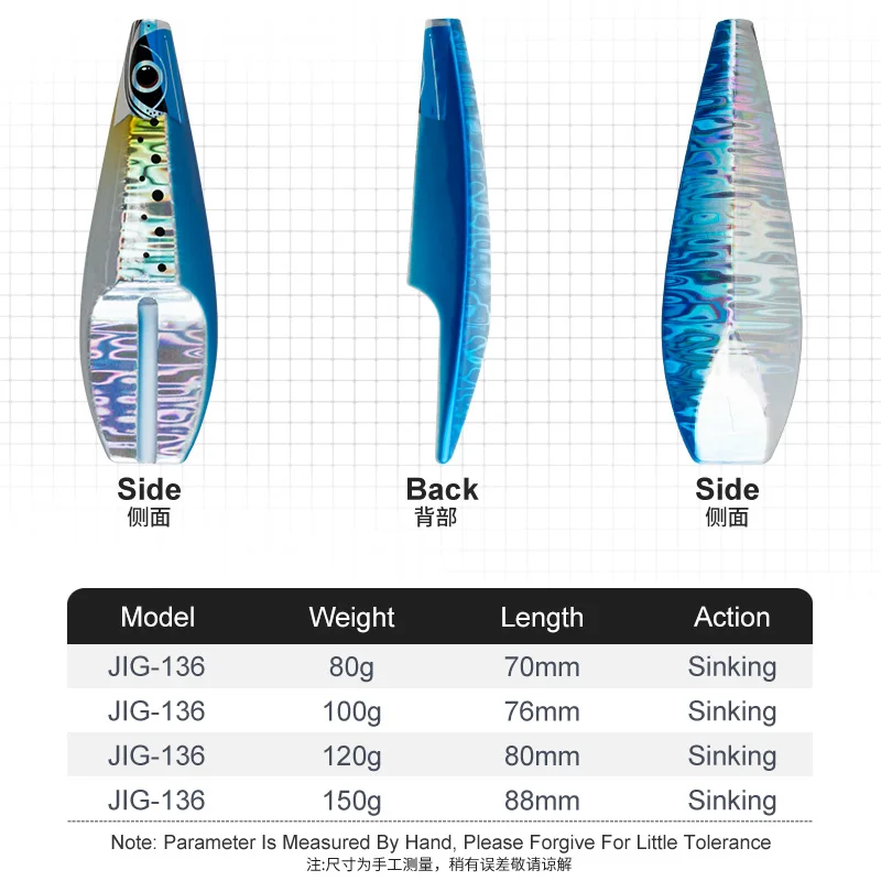 OBSESSION J136 Rock Hopper Inchiku Slider Jig Lure 60g-200g Saltwater Luminous Fishing Metal Inchiku Jigging Lure With Hook view 2
