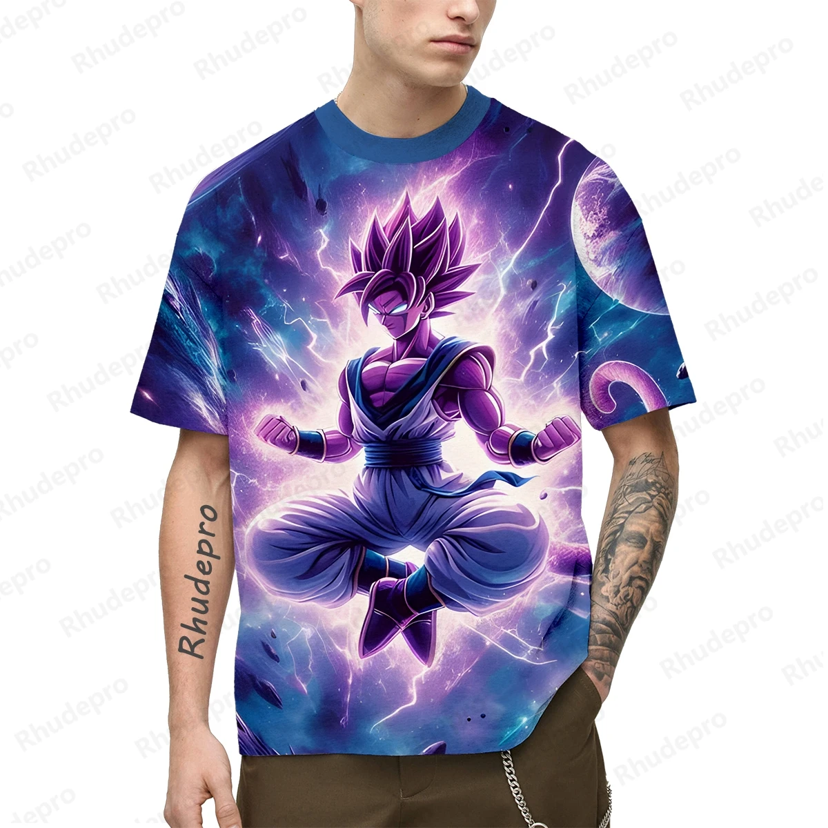 Männer T-Shirt Männer T-Shirt Anime Cosplay Kleidung Vegeta Shirts Trend Goku übergroße Tops Streetwear Super Saiya 2024 neu