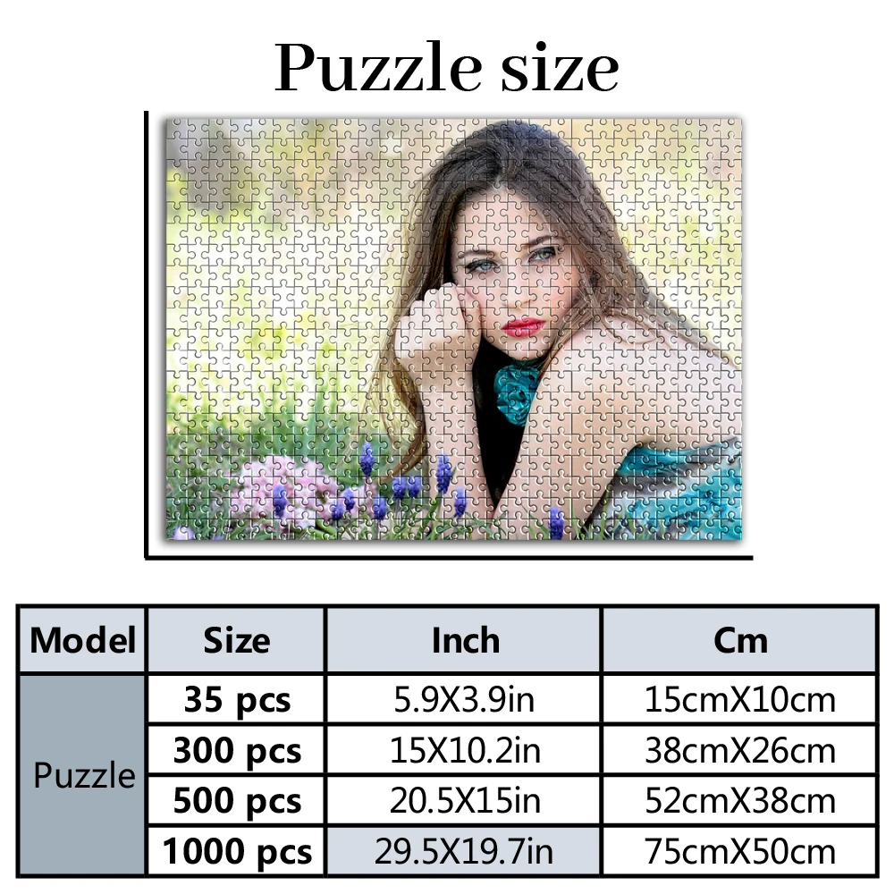 35/300/500/1000pcs Personalized Custom Photo Puzzle selfie DIY Puzzle Portrait Painting Handmade Birthday Gift view 2