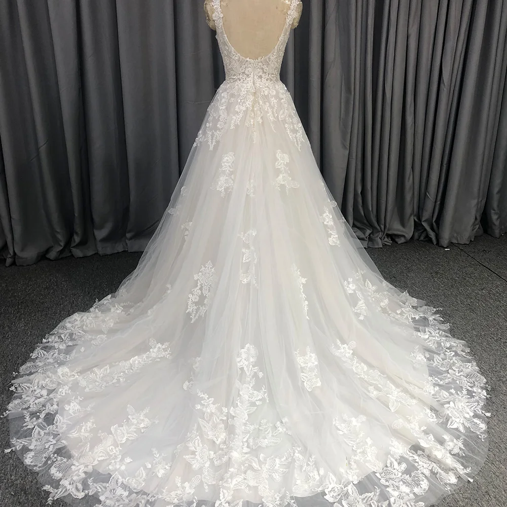 2024 Celebrity A-line Women Wedding Dresses Formal Lace Sleeveless Bridal Gowns Newest Popular Princess Vestidos De Novias