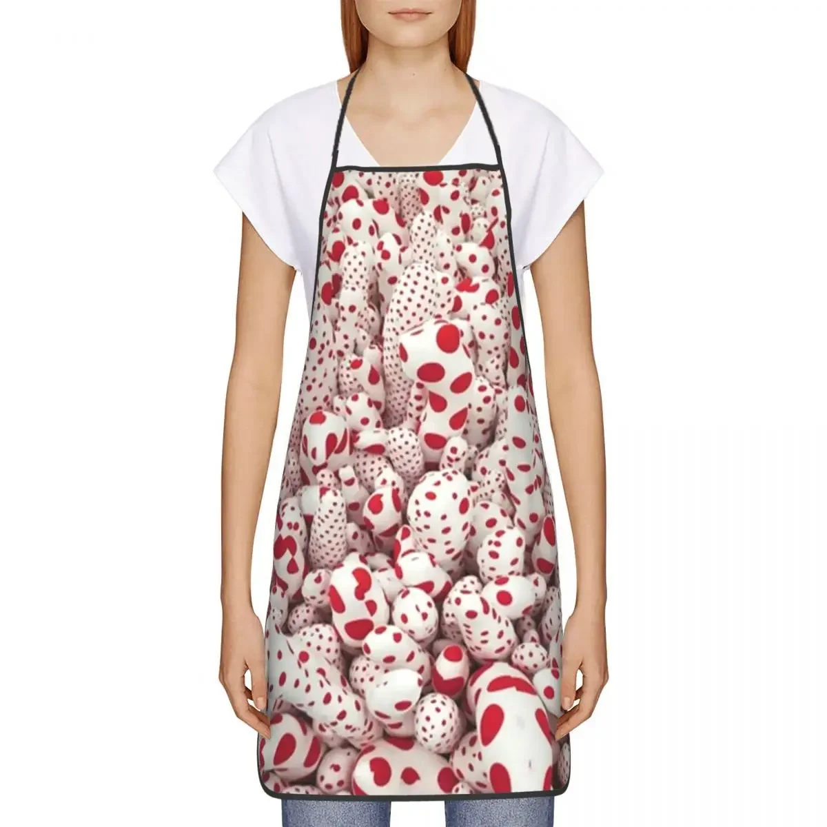 Custom Bib Yayoi Kusama Scary Polkadots Aprons Men Women Unisex Adult Chef Kitchen Cooking Pop Art Tablier Cuisine Painting