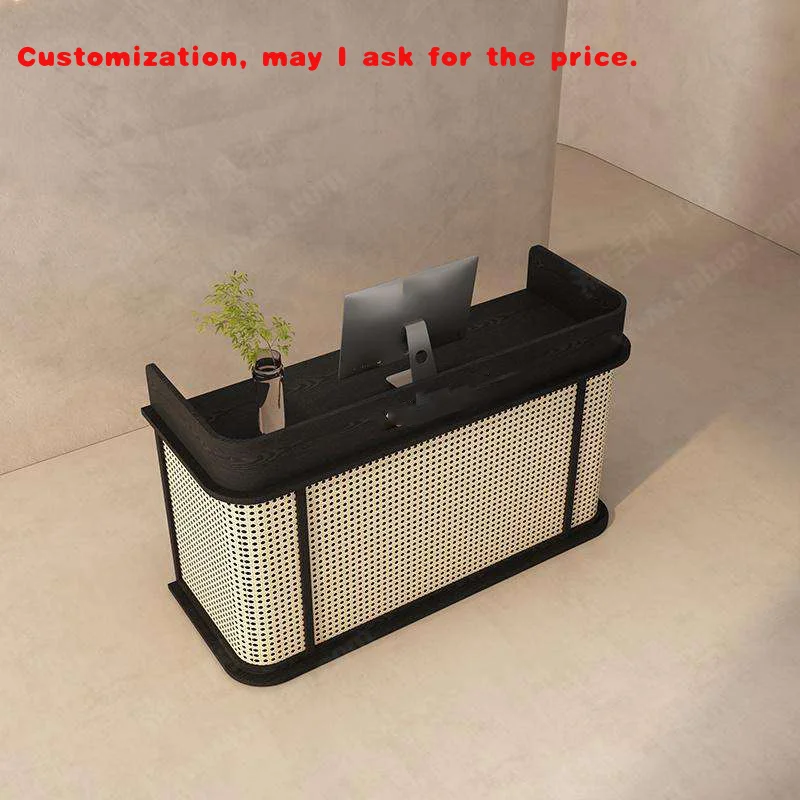 

custom.Japanese Style Minimalist Bar Table Restaurant Cashier Counter With Led Light Cafe Shop Checkout Counters