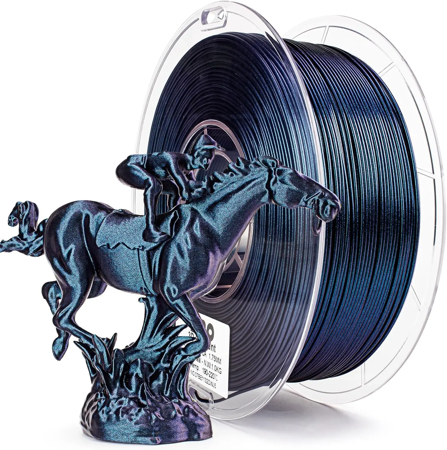 

Glitter PLA Filament 1.75mm, Shiny Sparkle Material for FDM 3D Printers, Chameleon Series 1KG Spool with Twinkle Effect