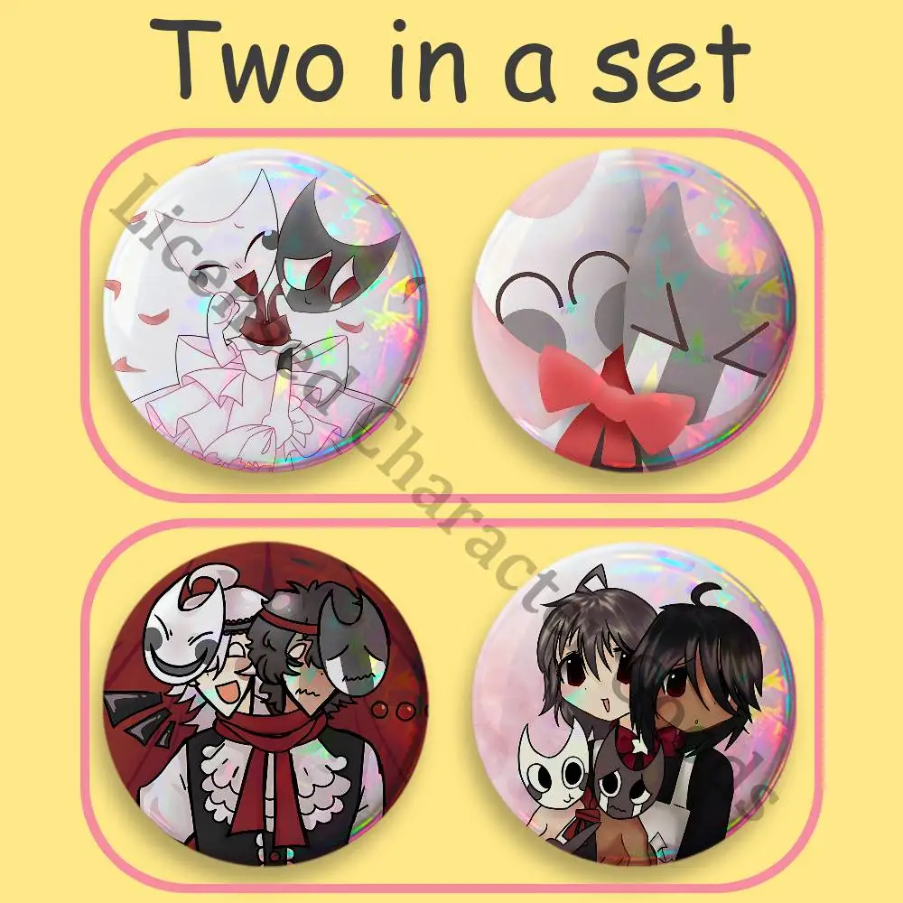Silent x Deadly Printed Pins 2 piece set Couple Badges Decorations Souvenir Collectibles 25 32 44 58 75 mm