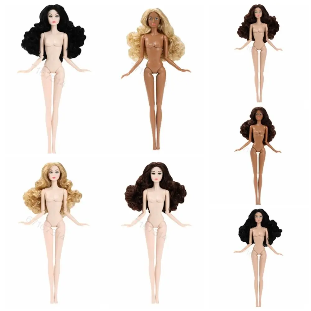 

French Romance Supermodel Nude Centre-parted Curl Multi-skin 1/6 Model Dress Up Movable Action Figure Body Accessories