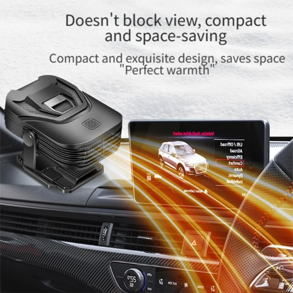 

Портативный автомобильный обогреватель 12В с вращением на 360 градусов, быстрый нагрев и охлаждение, вентилятор-размораживатель лобового стекла, подходит для автомобилей