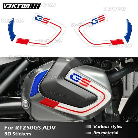For R1250GS Adv R 1250 GS Adventure Triple Black HP4 2019-2024 3D Motorcycle Cylinder Head Cover Sticker Accessories Decal