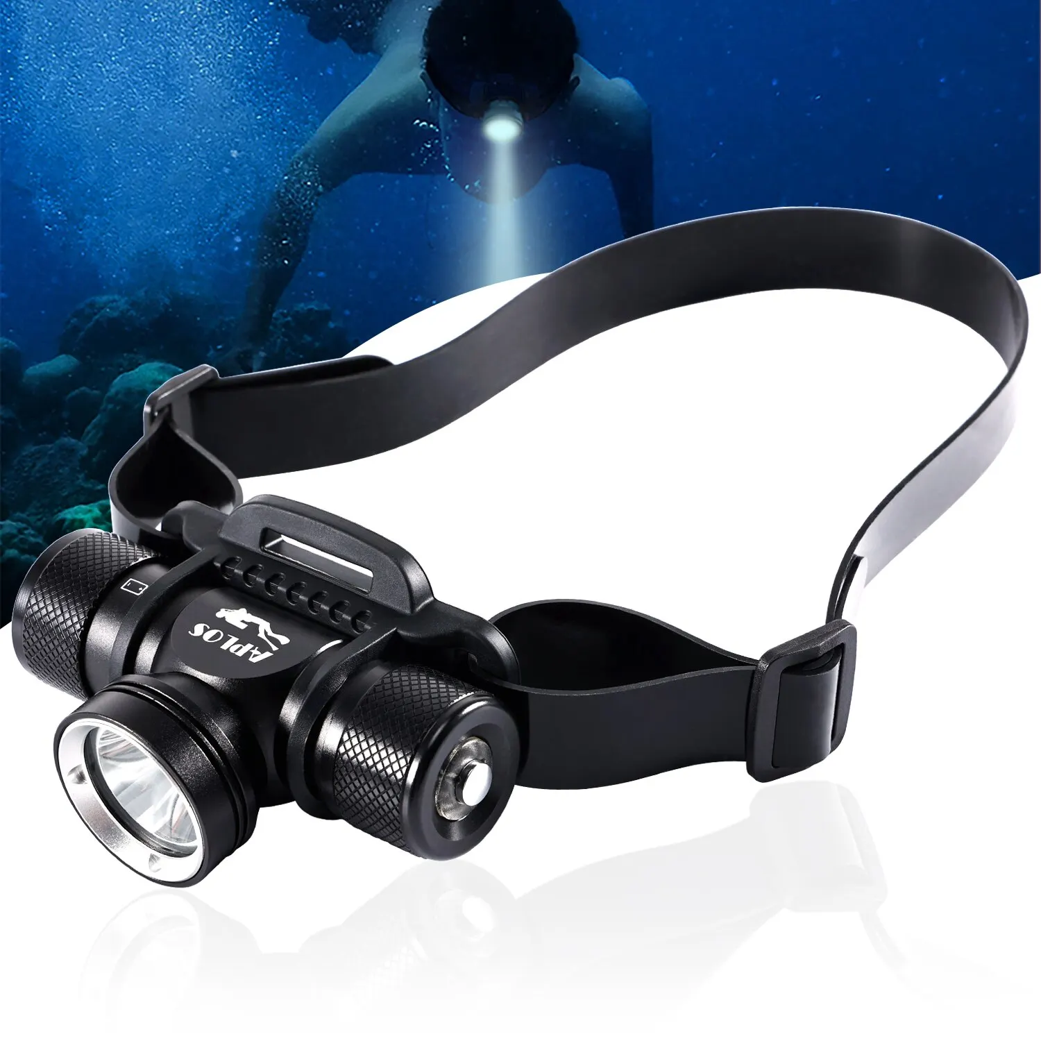 APLOS H900 LED Rechargeable Headlamp 3000LM IPX8 Waterproof Super Diving Headlamp 21700 Torch Underwater Scuba Head Flashlight